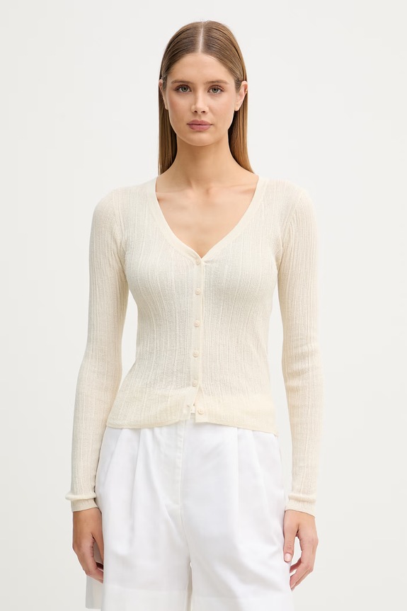 Sisley ζακέτα γυναικεία με βαμβάκι μπεζ 1U3RL603S