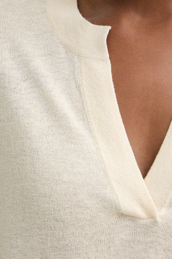 Sisley sweter z krótkim rękawem damski z wiskozą 1W0CL107Y beżowy