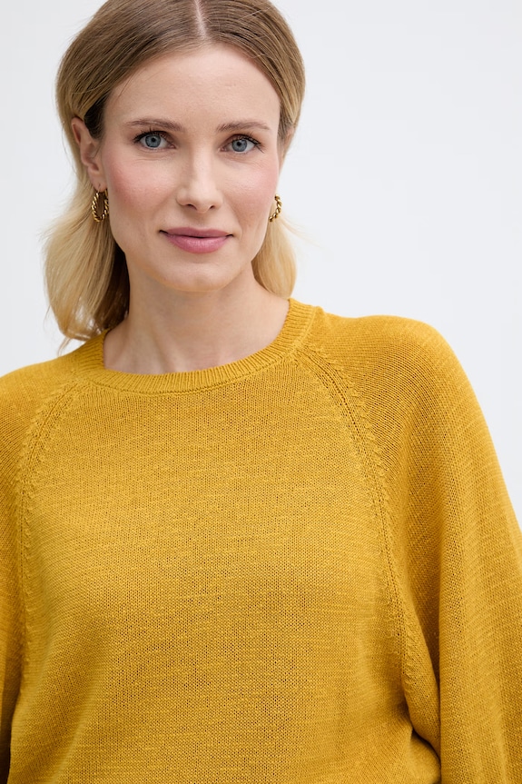 United Colors of Benetton maglione da donna con misto lino giallo 1MMXD10H6