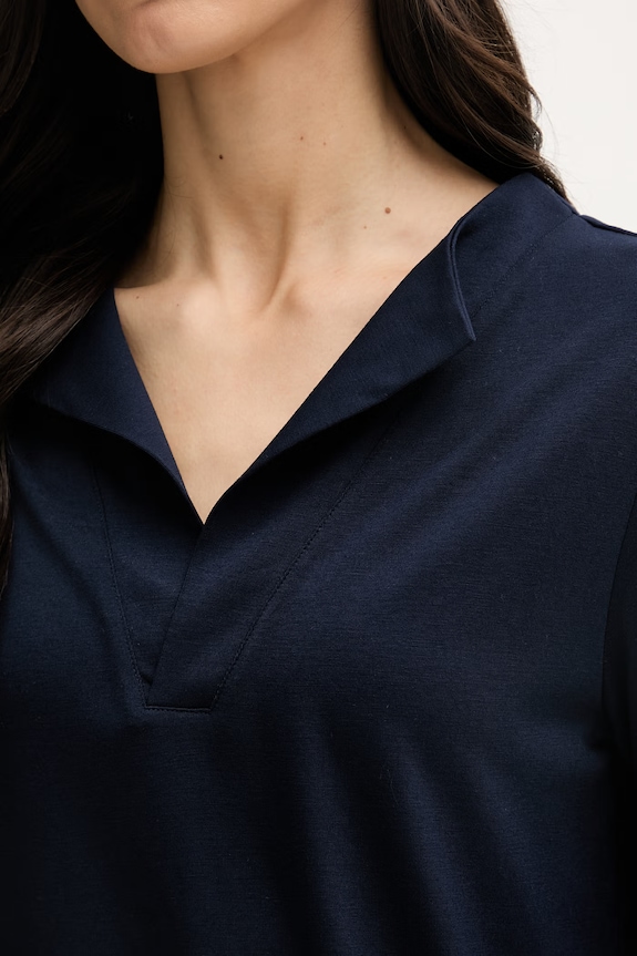 United Colors of Benetton majica z dolgimi rokavi ženska 3TVRD4025 mornarsko modra