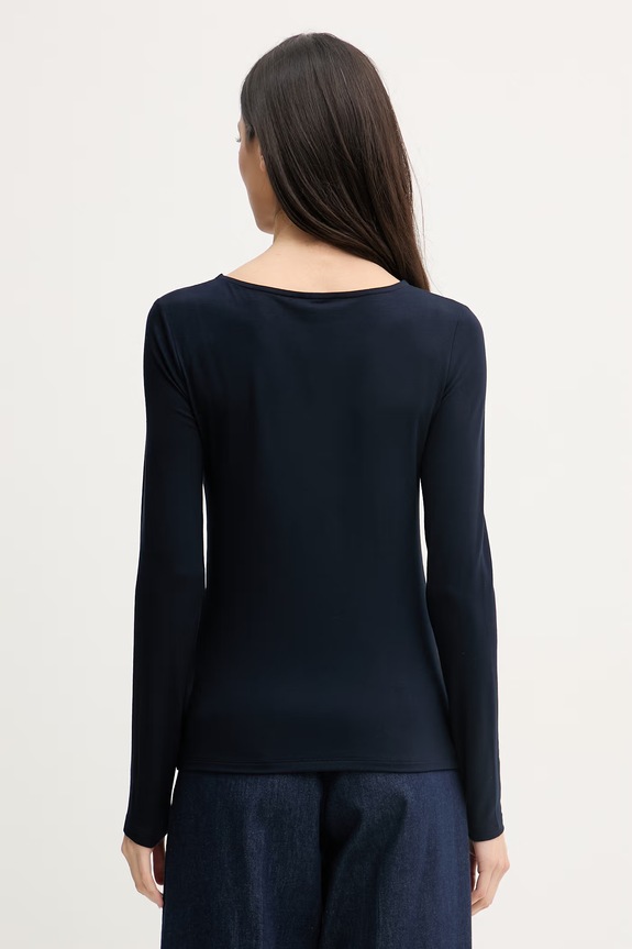 Îmbrăcăminte United Colors of Benetton longsleeve pentru femei, din vâscoză 3Z12D10C2 bleumarin