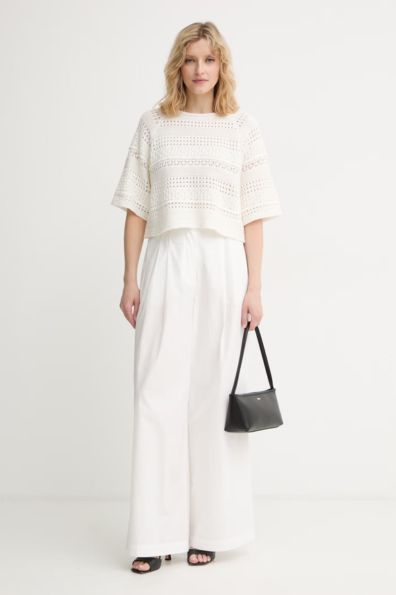 Weekend Max Mara sveter s krátkym rukávom dámsky bavlnený 2615361033600 béžová SS26