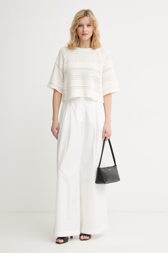 Weekend Max Mara sveter s krátkym rukávom dámsky bavlnený 2615361033600 béžová SS26