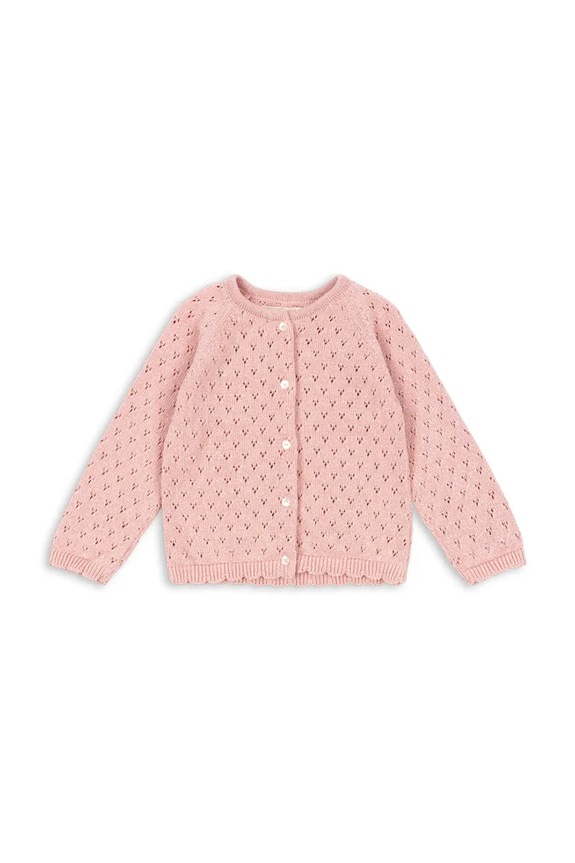 Konges Sløjd gyerek pamut kardigán HANNAH CARDIGAN vékony rózsaszín KS104311.PreSpring
