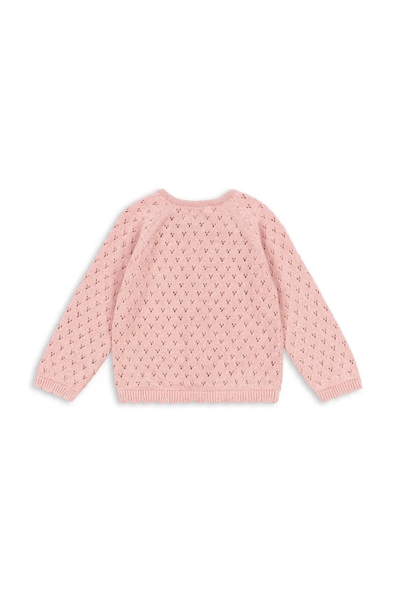 Konges Sløjd gyerek pamut kardigán HANNAH CARDIGAN KS104311.PreSpring rózsaszín SS26