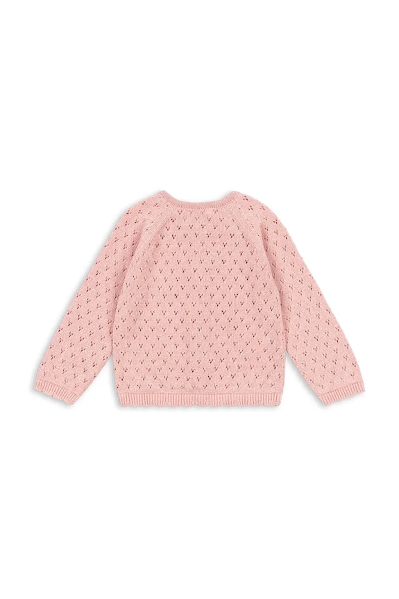 Konges Sløjd gyerek pamut kardigán HANNAH CARDIGAN KS104311.PreSpring rózsaszín SS26