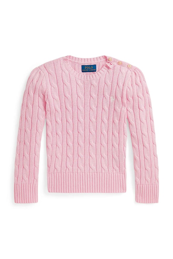 Дитячий бавовняний светр Polo Ralph Lauren 312901316010 рожевий SS26