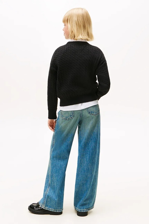 Детски памучен пуловер Tommy Hilfiger KG0KG08848.116.122.PPY2 черен