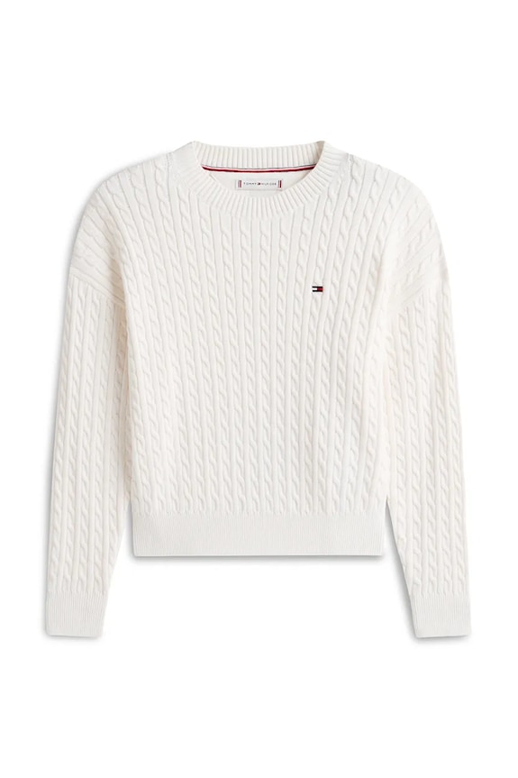 Detský bavlnený sveter Tommy Hilfiger KG0KG08848.128.176.PPY2 béžová SS26
