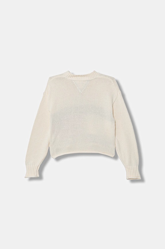 Detský bavlnený sveter Tommy Hilfiger KG0KG08922.116.122.PPY2 béžová SS26