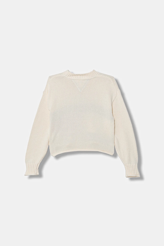 Detský bavlnený sveter Tommy Hilfiger KG0KG08922.116.122.PPY2 béžová SS26