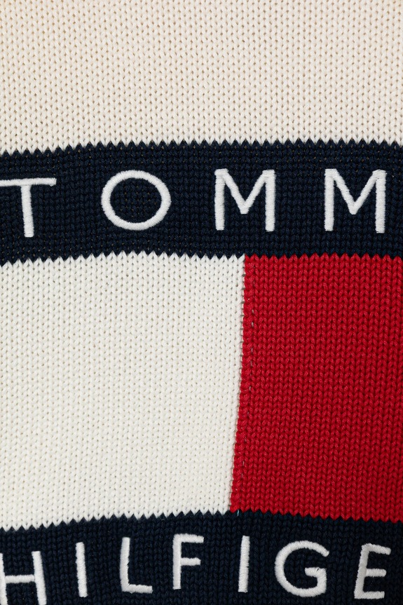 Dievča Detský bavlnený sveter Tommy Hilfiger KG0KG08922.116.122.PPY2 béžová