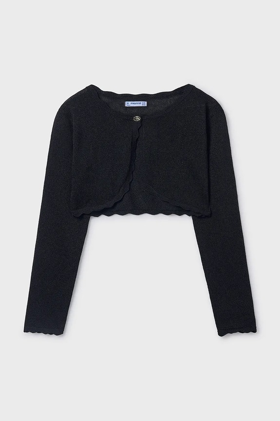 Mayoral cardigan per bambini a maglia fine nero 332.8A.Junior.PPY2