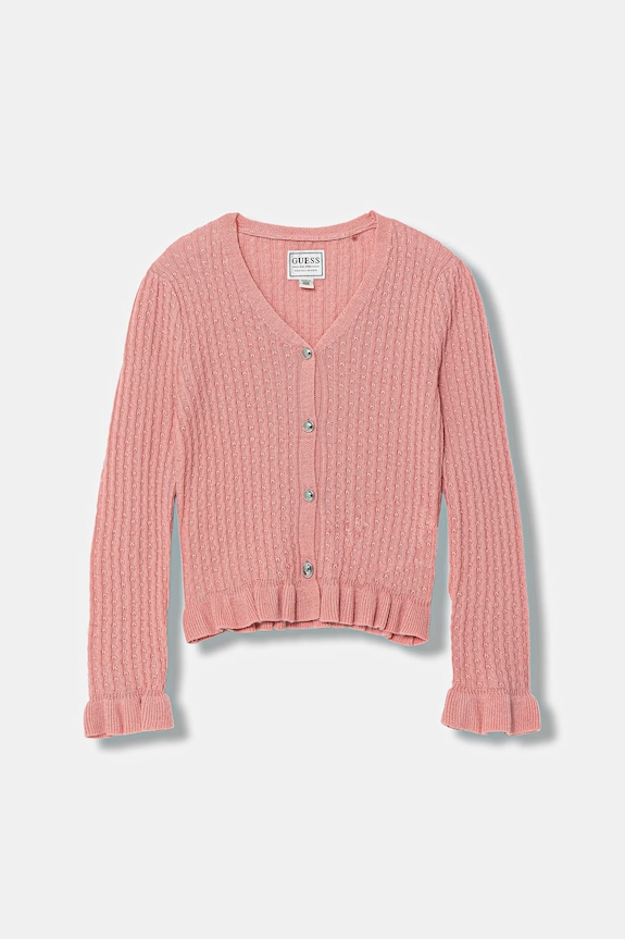 Kardigan s primjesom vune Guess s dodatkom vune roza K6RR03.Z4530.PPY2