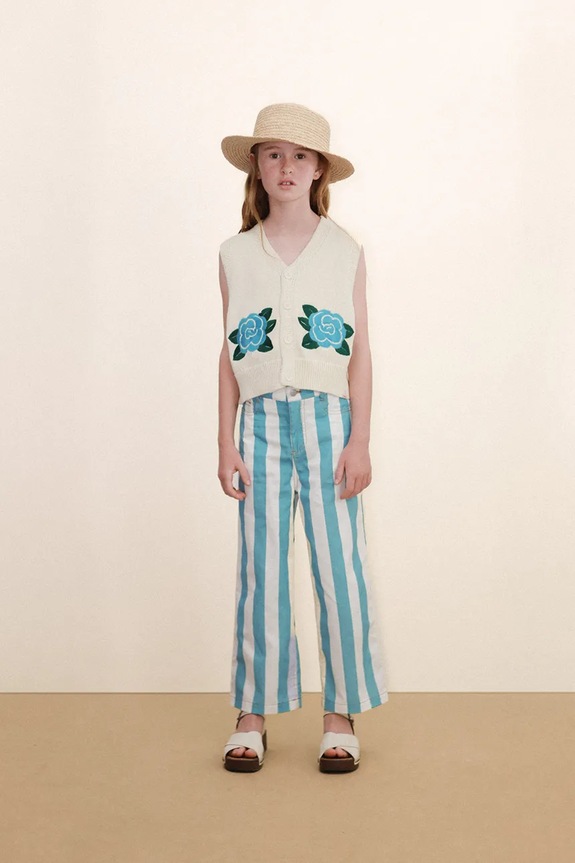 Tinycottons gyerek pamut mellény FLOWERS KNITTED VEST SS26.405