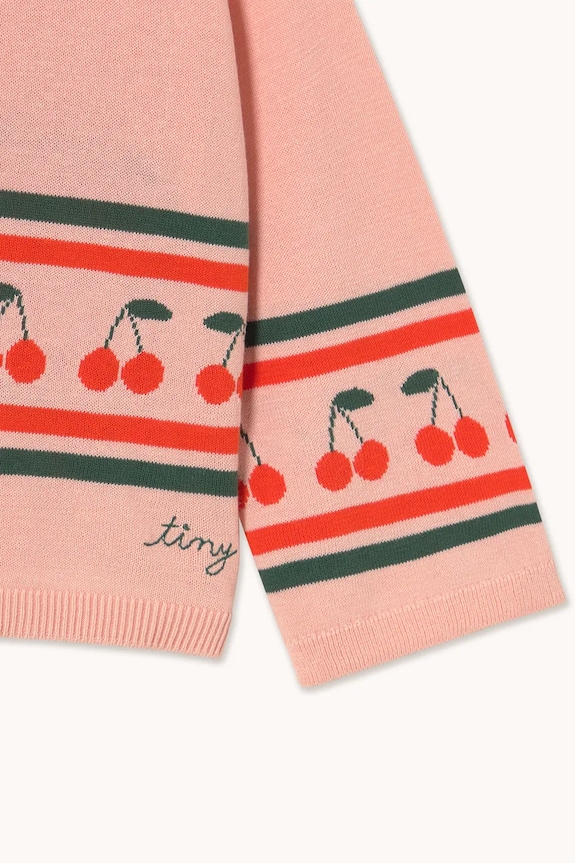 Tinycottons pulover de bumbac pentru copii CHERRIES SWEATER roz SS26.409