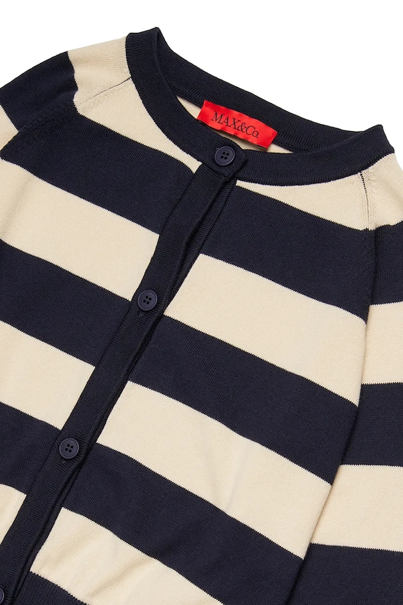 Dziewczynka MAX&Co. kardigan bawełniany dziecięcy MAXK25F KNITWEAR MX0296.MX00Z granatowy