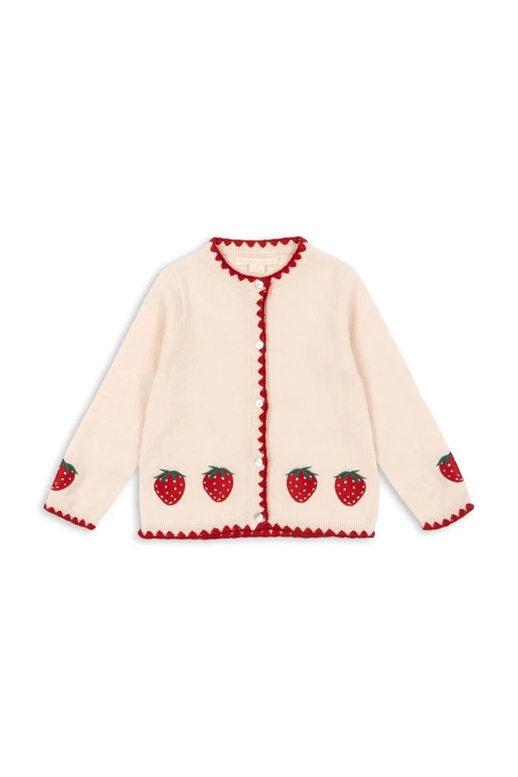 Detský vlnený kardigan Konges Sløjd COLLETTE CARDIGAN KS104749.PPY2 béžová SS26