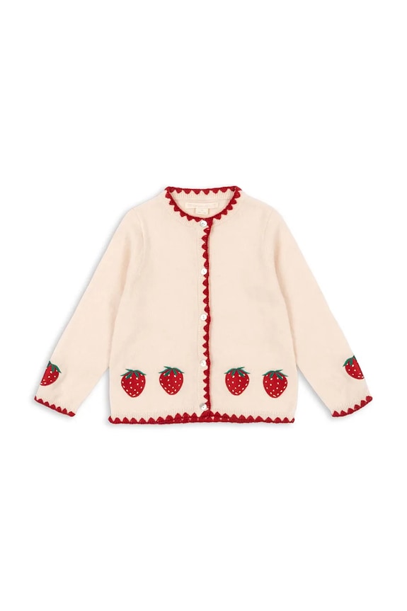 Detský vlnený kardigan Konges Sløjd COLLETTE CARDIGAN KS104749.PPY2 béžová SS26