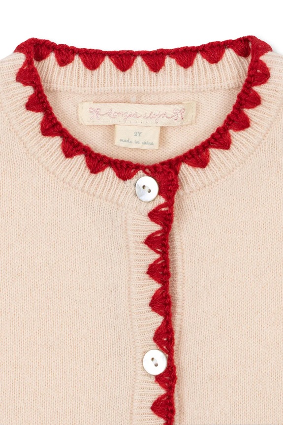 Detský vlnený kardigan Konges Sløjd COLLETTE CARDIGAN béžová KS104749.PPY2