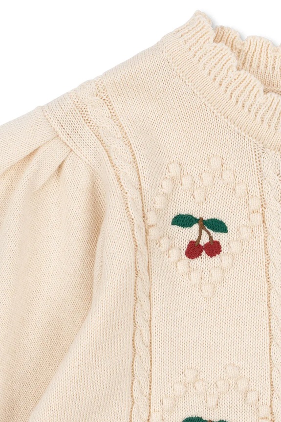 Fete Konges Sløjd cardigan din bumbac pentru copii SOLEIL CARDIGAN GOTS KS105083.PPY2 bej