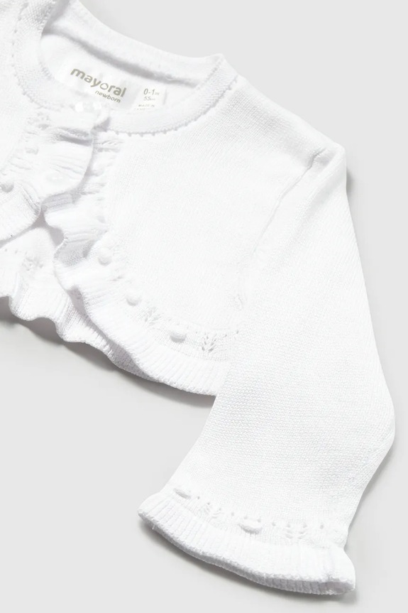 Fete Mayoral Newborn cardigan bebe 318.2L.Newborn.PPY2 alb