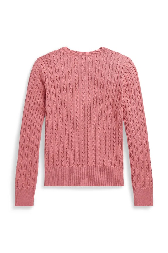 Polo Ralph Lauren kardigan bawełniany dziecięcy 313543047504 różowy SS26