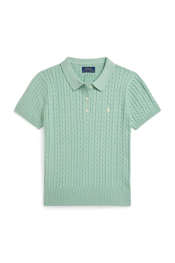 Polo Ralph Lauren tricou de bumbac pentru copii fixat turcoaz 313935002502