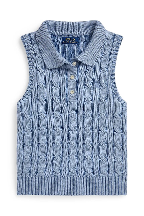 Dětská bavlněná vesta Polo Ralph Lauren 313A11248002 modrá SS26