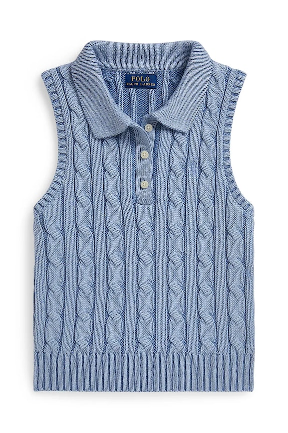 Dětská bavlněná vesta Polo Ralph Lauren 313A11248002 modrá SS26