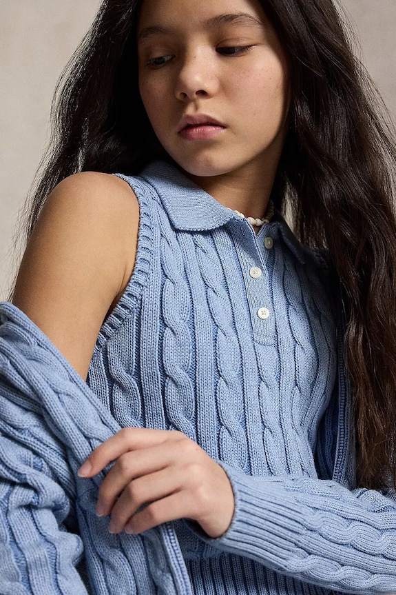 Dětská bavlněná vesta Polo Ralph Lauren 313A11248002 modrá