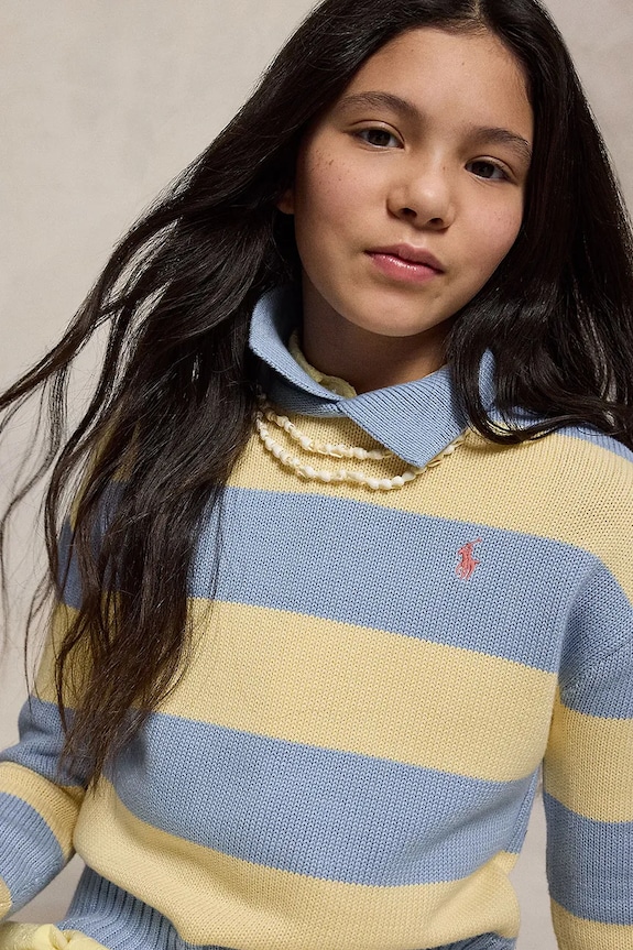 Παιδικό βαμβακερό πουλόβερ Polo Ralph Lauren 313A11257001 μπλε