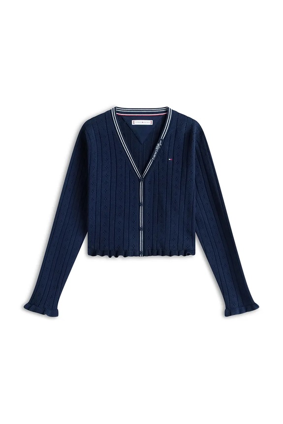 Tommy Hilfiger kardigán detský bavlnený KG0KG09361.128.176.PPY2 tmavomodrá SS26