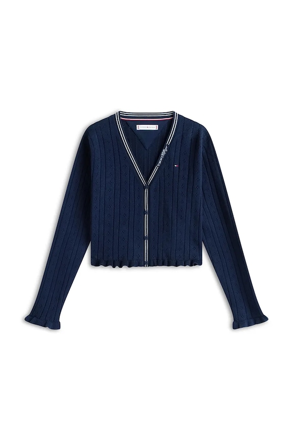 Tommy Hilfiger kardigán detský bavlnený KG0KG09361.128.176.PPY2 tmavomodrá SS26