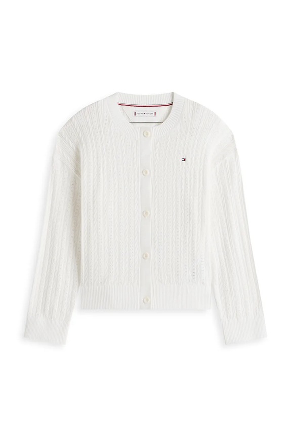 Tommy Hilfiger kardigán detský bavlnený KG0KG09378.128.176.PPY2 biela SS26