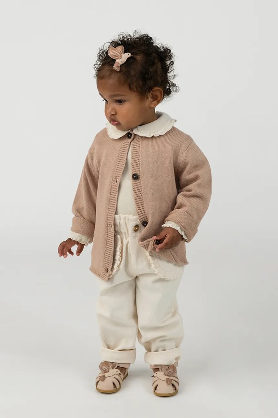 Pamučni kardigan za bebe Donsje Danta Cardigan Fluffy Bunny natpis narančasta 3047201