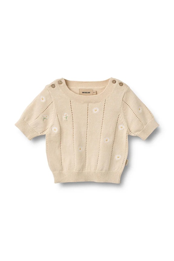 Wheat Pulover za bebe od pamuka 4570.560.GOTS bež SS26