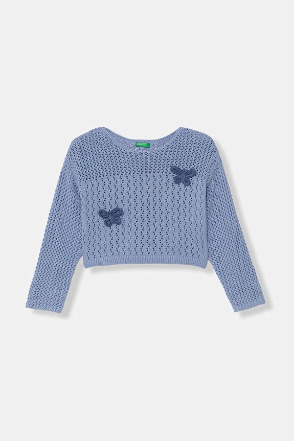 United Colors of Benetton sweter dziecięcy bawełniany niebieski 120YC10A9.G.Stagionale