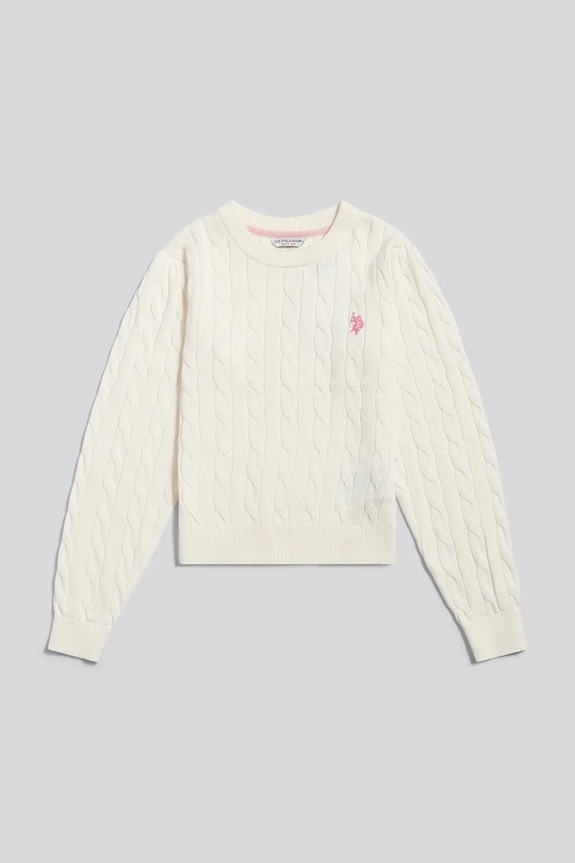 U.S. Polo Assn. svetr dětský USG0378 růžová SS26