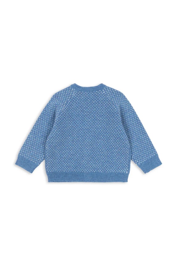 Chlapec Detský kardigan s prímesou vlny Konges Sløjd BELOU KNIT CARDIGAN KS104225.PreSpring modrá