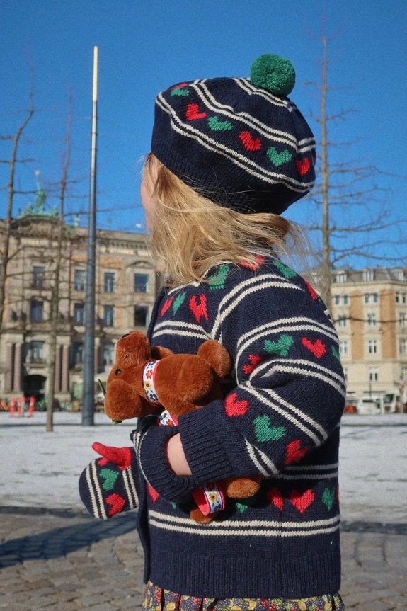 Detský kardigan s prímesou vlny Konges Sløjd BELOU KNIT CARDIGAN stredne hrubá tmavomodrá KS104225.PreSpring