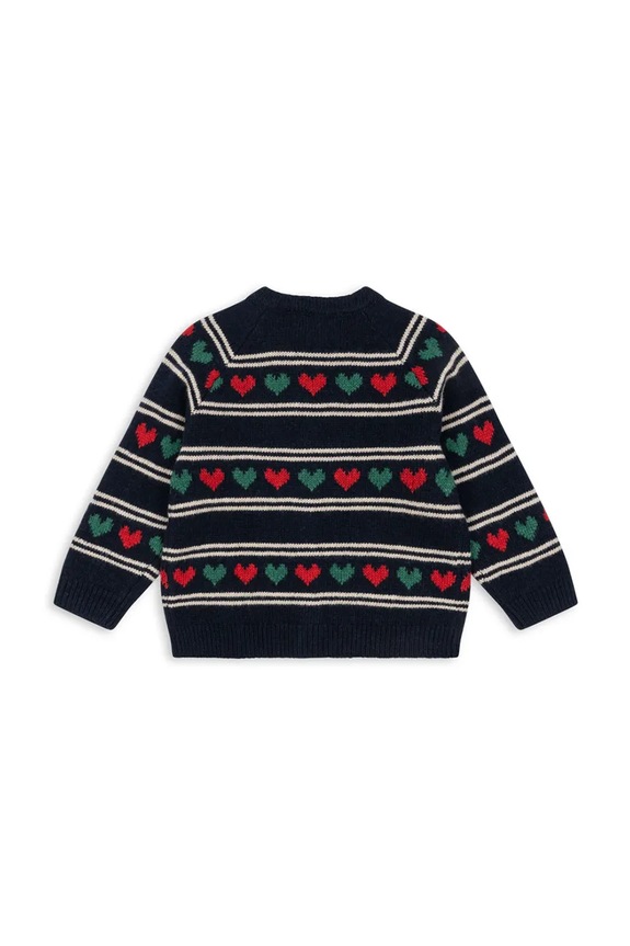 Chlapec Detský kardigan s prímesou vlny Konges Sløjd BELOU KNIT CARDIGAN KS104225.PreSpring tmavomodrá