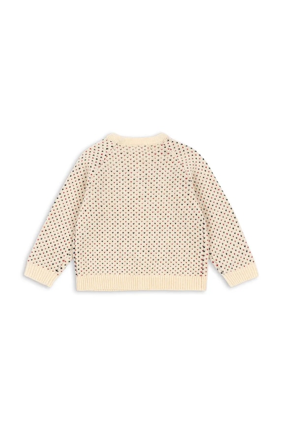 Detský kardigan s prímesou vlny Konges Sløjd BILLI KNIT CARDIGAN KS104233.PreSpring béžová SS26