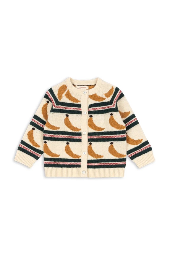 Detský kardigan s prímesou vlny Konges Sløjd BILLI KNIT CARDIGAN KS104233.PreSpring viacfarebná SS26