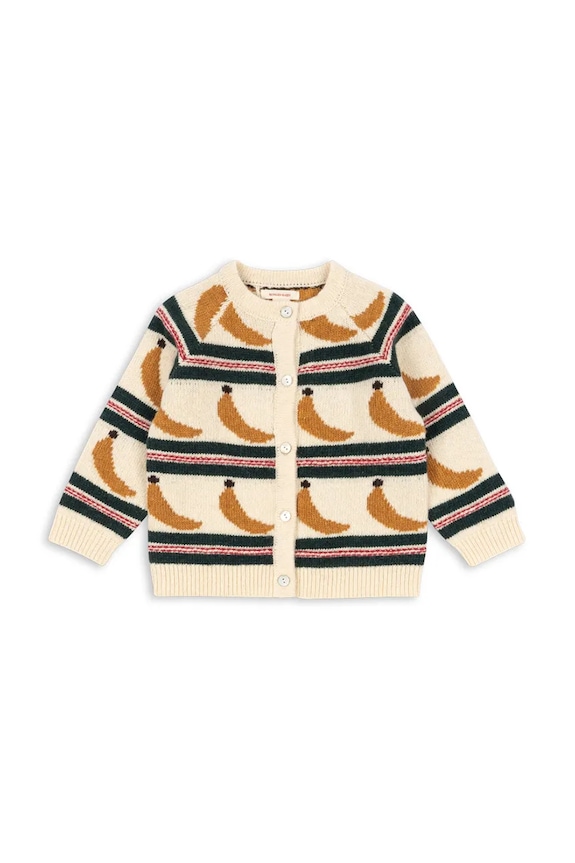 Detský kardigan s prímesou vlny Konges Sløjd BILLI KNIT CARDIGAN KS104233.PreSpring viacfarebná SS26