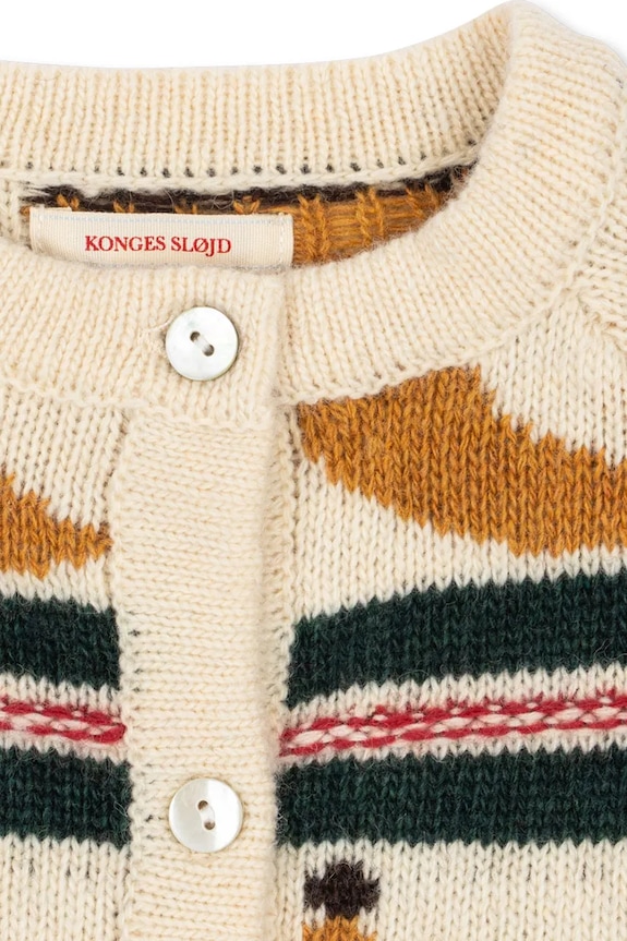 Detský kardigan s prímesou vlny Konges Sløjd BILLI KNIT CARDIGAN viacfarebná KS104233.PreSpring