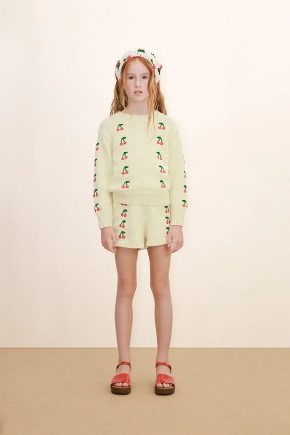 Παιδικό βαμβακερό πουλόβερ Tinycottons MINI CHERRIES SWEATER SS26.387
