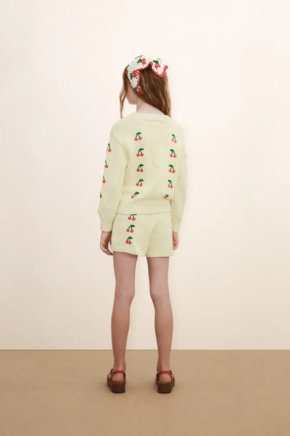 Παιδικό βαμβακερό πουλόβερ Tinycottons MINI CHERRIES SWEATER SS26.387