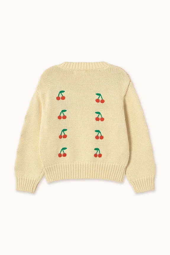 Αγορίστικα Παιδικό βαμβακερό πουλόβερ Tinycottons MINI CHERRIES SWEATER SS26.387 κίτρινο