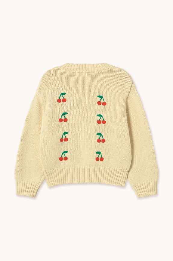 Αγορίστικα Παιδικό βαμβακερό πουλόβερ Tinycottons MINI CHERRIES SWEATER SS26.387 κίτρινο